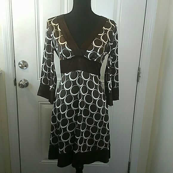 (3/$20) Speechless Brown printed dress with attached sash - Picture 1 of 8